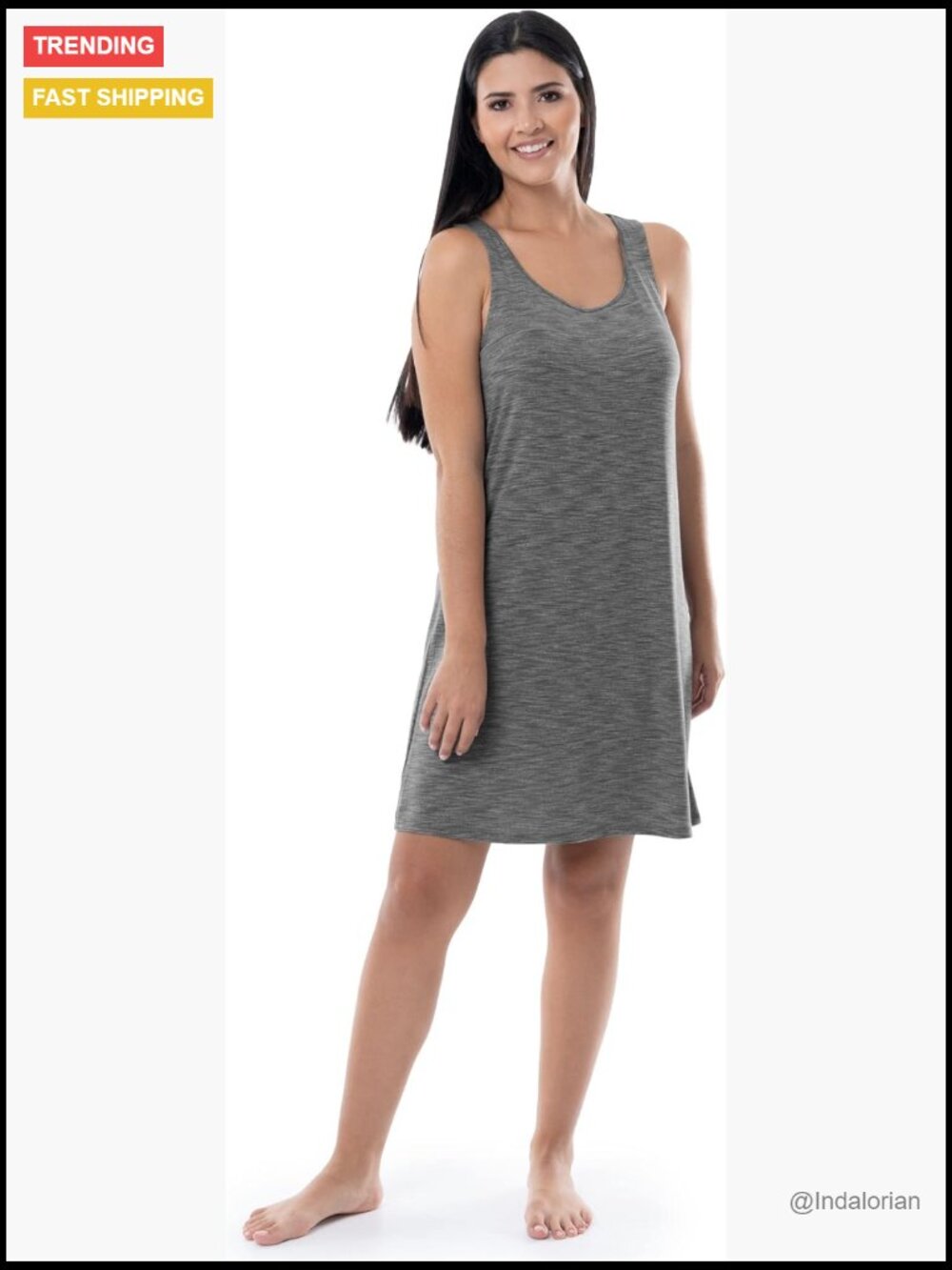 Breathable Sleeveless Lace Nightgown Mid Length Pull On Sleep Chemise